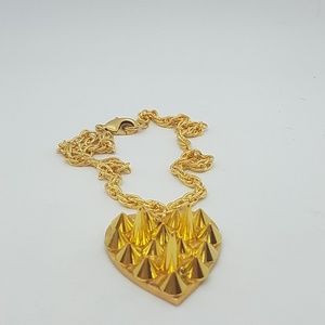 GASOLINE GLAMOUR Jewelry - Gold spike heart necklace gold rope chain new GASOLINE GLAMOUR Jewelry - Gold spike heart necklace gold rope chain new